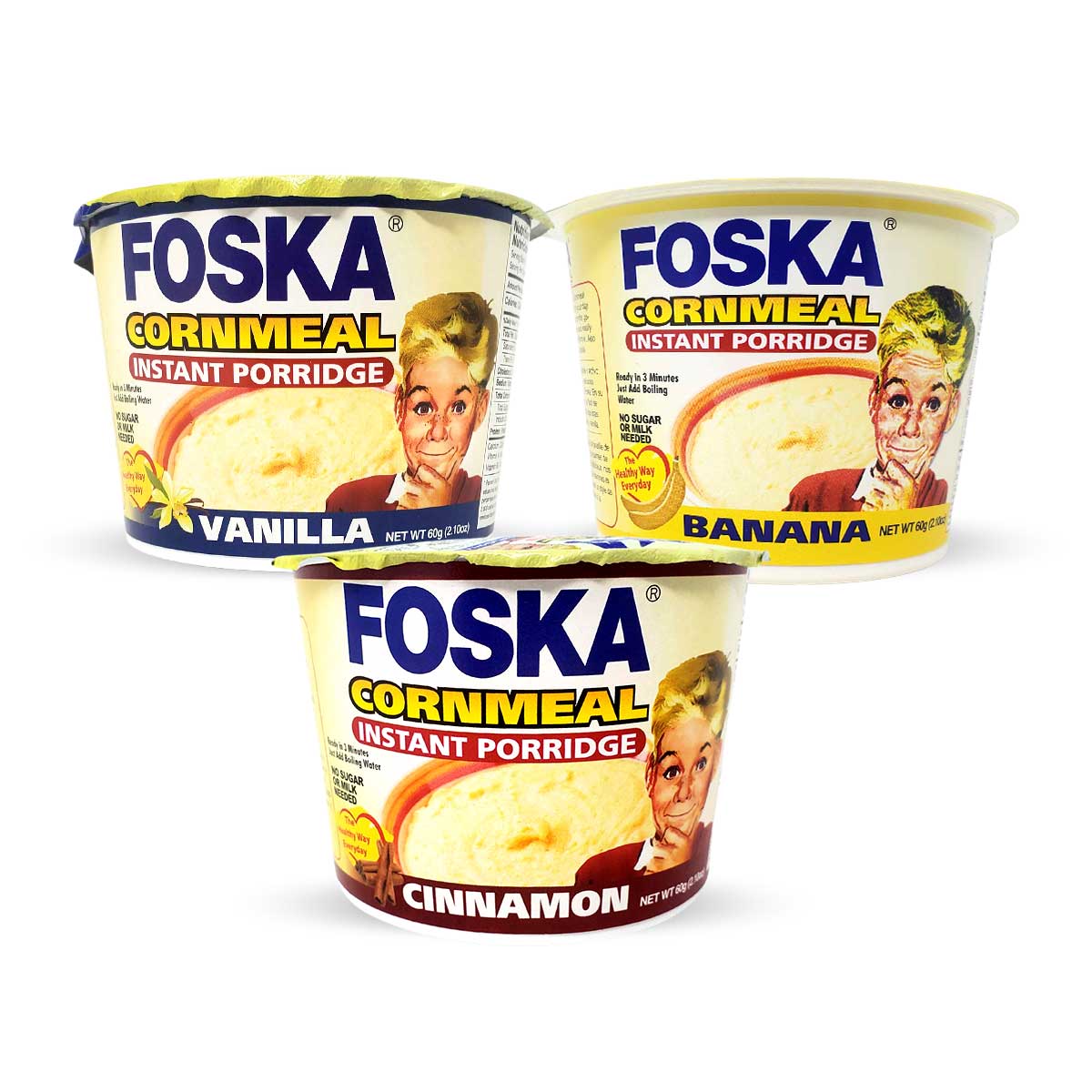 Foska Cornmeal Instant Porridge Bundle, 2.6oz